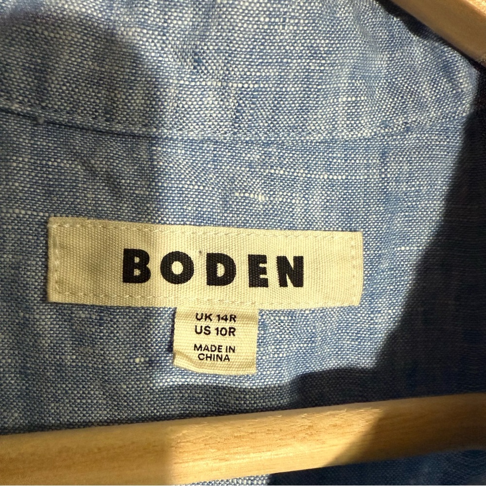 Boden Light Blue Sleeveless Midi Shirt Dress - Picture 7 of 13